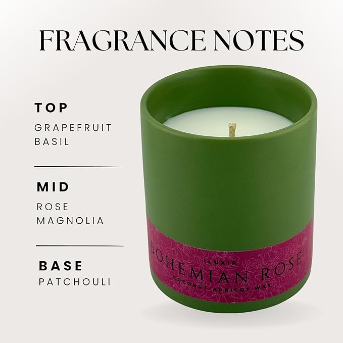 Bohemian Rose Scented Candles – 13 oz Natural Coconut Wax Candle for Home, Office, Relaxation & Gifting – Eco-Friendly, Long Burning Decorative Candle with Luxury Gift Box