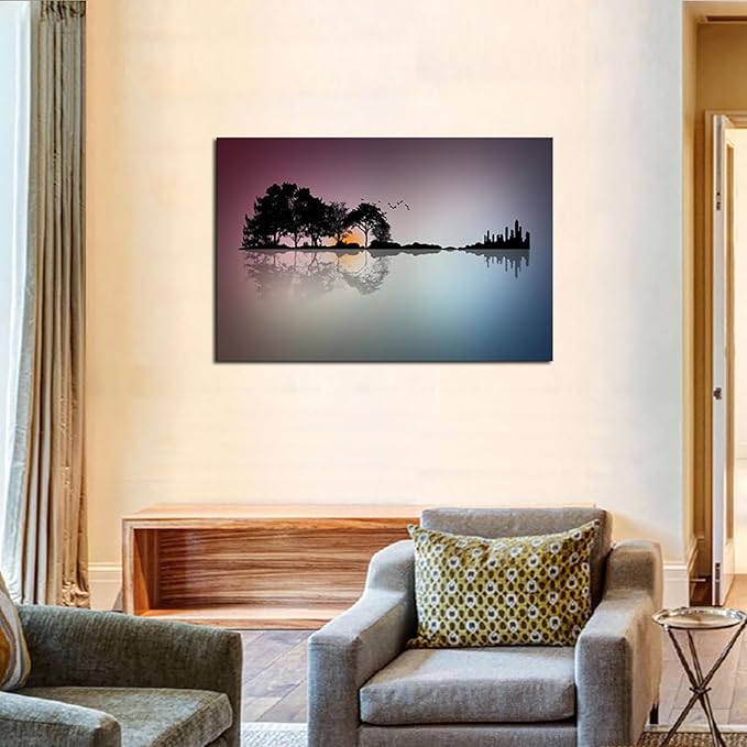 DZL Art A72681 Canvas Wall Art for Living Room Bathroom Wall Decor for Bedroom Kitchen Artwork Guitar Island Canvas Prints Man Cave Music Lover Gift