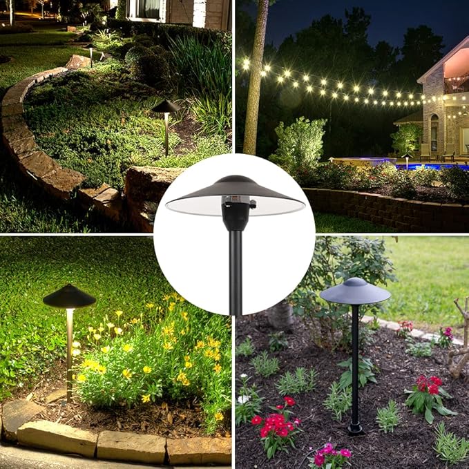 LED Pathway Lights 131 - Heavy Duty Metal Low Voltage Landscape Lighting, 12V Driveway Lights Outdoor Walkway Garden Pathway Lighting with Warm White G4 3.5W 2700K LED Bulb, Ground Stake & Connectors