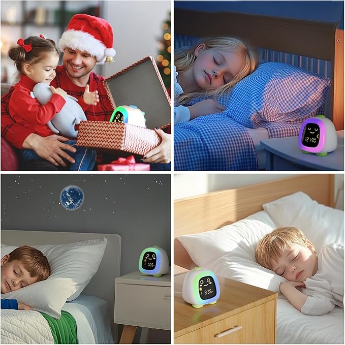 OK to Wake Clock for Kids, Kids' Alarm Clock with Night Light, Stay in Bed Clock - Sleep Trainer with Nap Timer - Cute Decor, Dinosaur Model Gift Idea