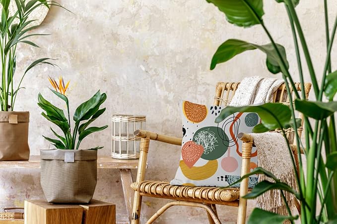 Jartinle Abstract Art Colorful Mid Century Modern Throw Pillow Covers 20x20 Fall Boho Floral Geometric Minimalist Pillow Covers for Couch Outdoor Decor Set of 4