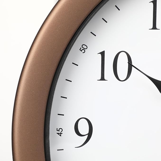 CLXEAST 10.4 Inch Indoor Outdoor Clocks Waterproof,Outdoor Clock with Temperature for Bathroom,Kitchen, Patio,Pool,Bronze/Dark Brown Finish,House Warming Gifts New Home