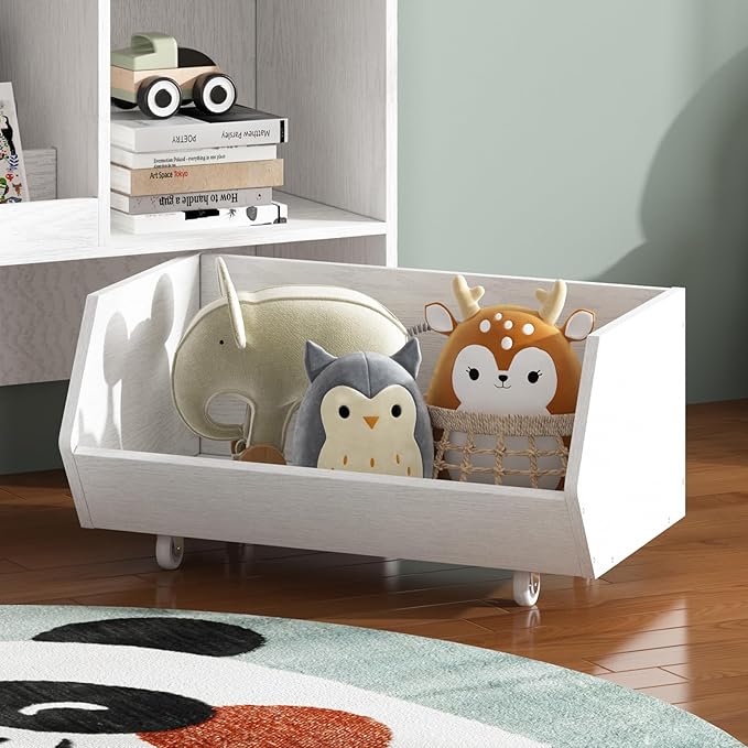 Bookshelf and Toy Storage Organizer, Toy Storage Cabinet for Boys and Girls, Muti-Functional Kids Display Bookcase and Storage Bin with Moveable Drawers, Children Toddler Kids Room