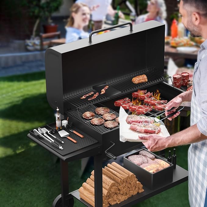 Silicone Griddle Tools Mat for Blackstone, Griddle Accessories Side Shelf Mat Grill Pad for Outdoor Grill Kitchen Counter Spatula Silicone Mat with Drip Pad (Black)