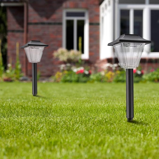 SUNWIND Solar Powered Outdoor Pathway Lights, 4 Pack, Waterproof LED, Black
