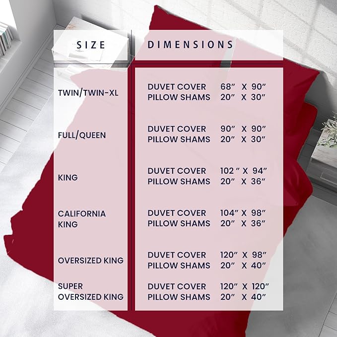 Kotton Culture 3 Pc California King Size Duvet Cover Set -100% Egyptian Cotton Sateen 600 Thread Count Ultra Soft Premium Durable Comforter Cover Zipper Closure & Corner Ties (Red Burgundy,104"x98")