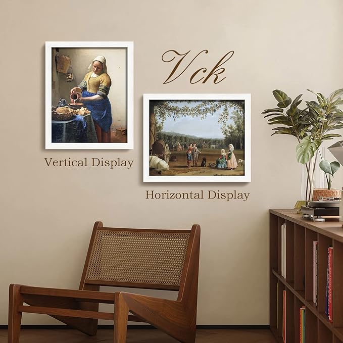 VCK 16x20 Picture Frame Set of 4 - White, Gallery-Quality Wood Poster Frames, 1.1-Inch Wide Border, Polished Plexiglass, Vertical or Horizontal Wall Display for Photo/Art/Prints, White