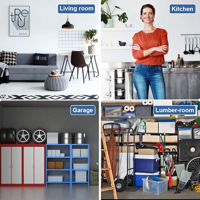 PayLessHere 42" D x 16" W x 72" H Wire Shelving Unit Heavy Duty Storage Rack 6-Tier Metal Shelf Garage Organizer Wire Rack,Black