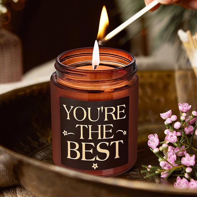 You're The Best Gifts for Women, Men - Birthday, Friendship, Thank You, Appreciation Gift for Coworker, Best Friend, Bestie, BFF, Sister, Mom - Lavender Vanilla Relaxing Soy Candle for Home
