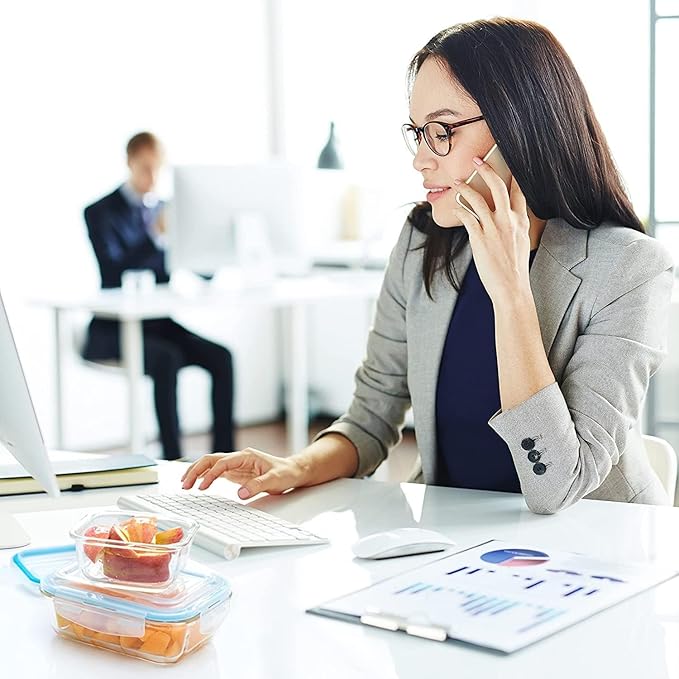 Moss & Stone 10-Piece Kitchen Glass Food Storage Containers Set with Lids, Clear Leak-Proof, BPA-Free Airtight Meal Prep Glass Containers – Oven, Freezer, Microwave & Dishwasher Safe