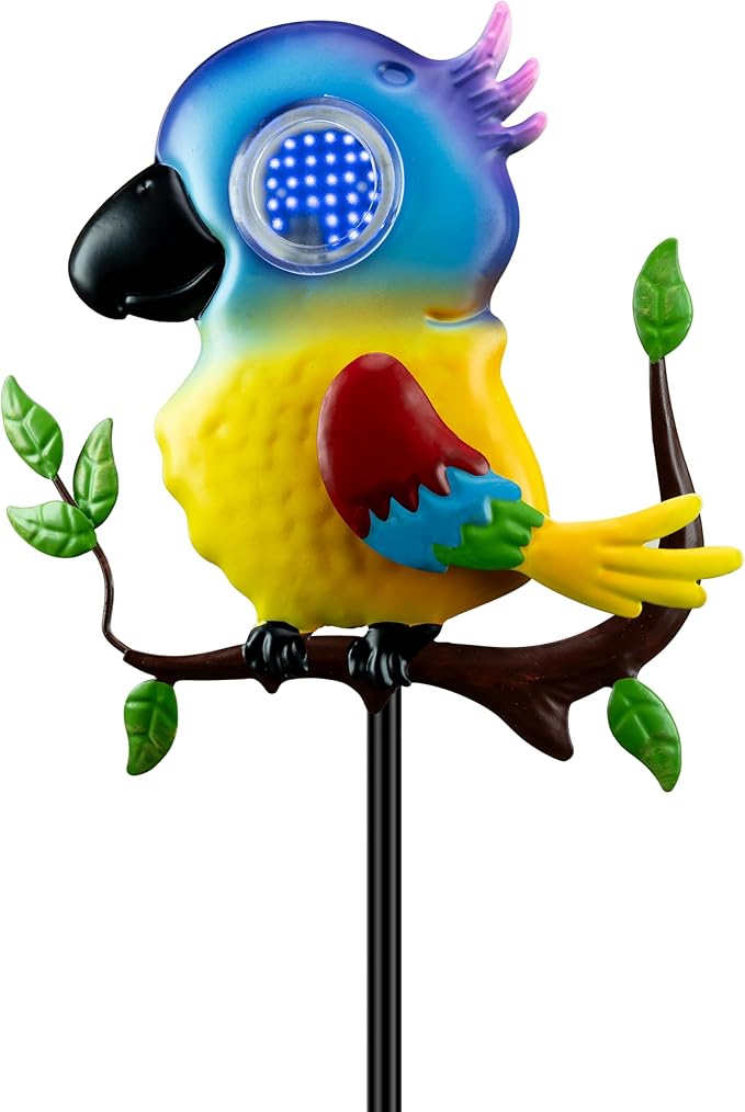 Parrot Solar Garden Lights Outdoor Waterproof, Christmas Metal Yard Decor Outdoor Solar Lights Decorative Stake for Pathway, Garden, Lawn, Patio, Driveway