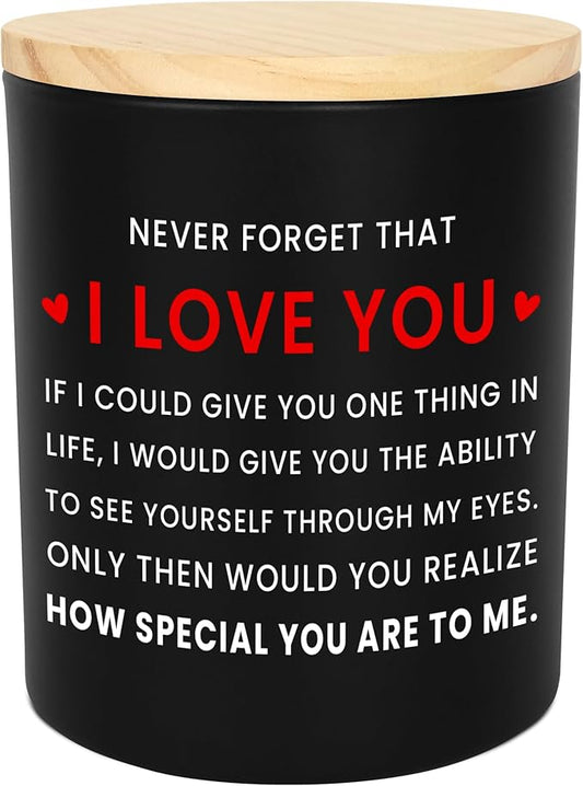OASSIE Gifts for Her Him Women Men - I Love You Long Lasting Vanilla Lavender Scented Candle 10oz - Birthday Couple Gifts for Boyfriend Girlfriend Husband Wife