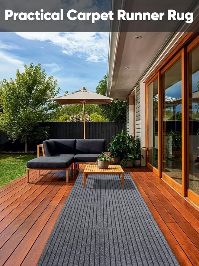 Runner Rugs 3 x 10 ft with Rubber Backing, Non Slip Carpet Runner Rug for Hallway Waterproof Indoor Outdoor Floor Mat Custom Size Area Rugs for Entryway Balcony Patio Kitchen Garage Stair Laundry