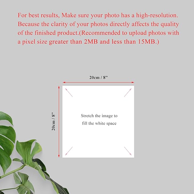 Jovivi Custom Canvas Prints with Your Pictures - Personalized Photos Print,Wall Art Poster Canvas Printing Customized Photo Gifts for Wedding Family Pets Home Office Decor Frame 8x8