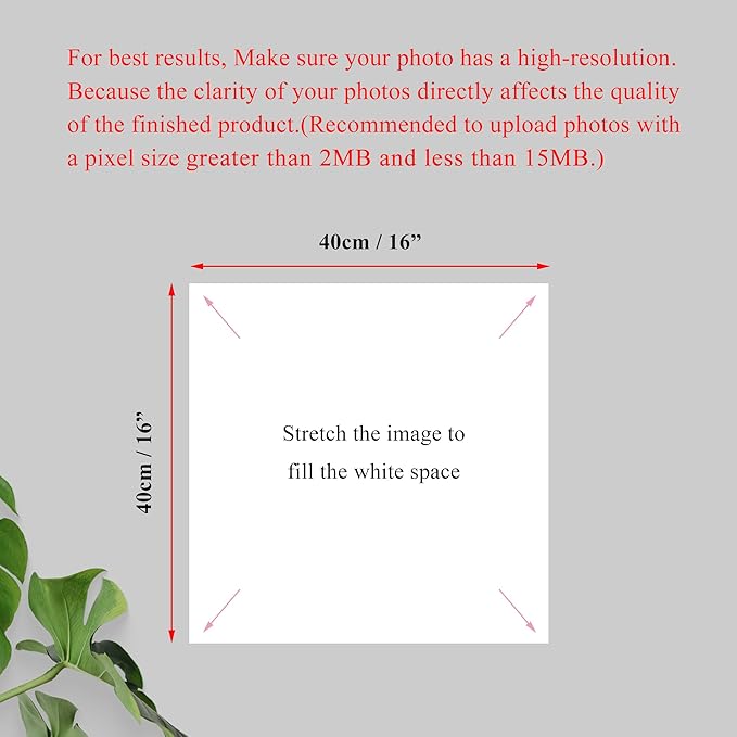 Jovivi Custom Canvas Prints with Your Pictures - Personalized Photos Print,Wall Art Poster Canvas Printing Customized Photo Gifts for Wedding Family Pets Home Office Decor Frame 16x16