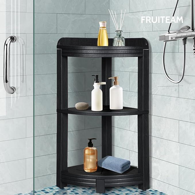 Corner Shower Shelves, Shower Shelf for Inside Shower, Sturdy Shower Organizer Corner, 3-Tier Waterproof Bathroom Storage Shelf for Organizing Toiletries, Space Saving Bathroom Storage