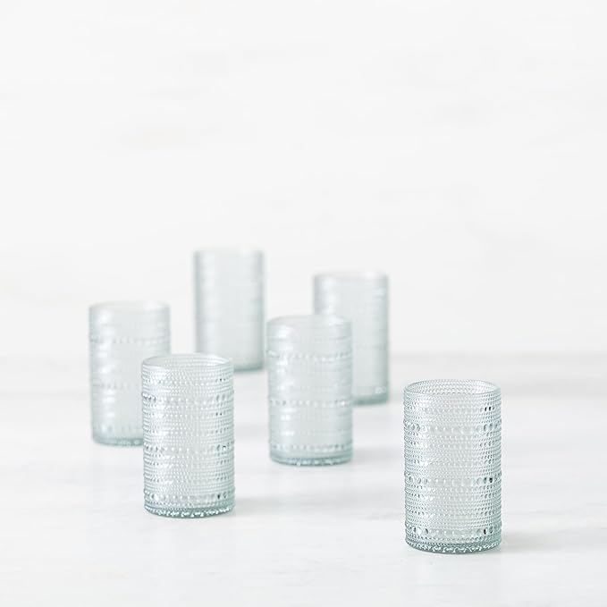 FORTESSA Orbetto Outdoor Hobnail Plastic Drinkware, 13 Ounce Iced Beverage Cocktail Glass (Set of 4), Break-Resistant Acrylic Drinkware Collection, Sage Green