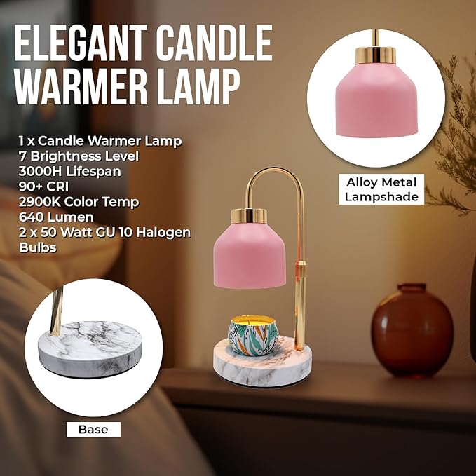 Adjustable Electric Candle Warmer Lamp with Timer - Safe & Dimmable Fragrance Diffuser for Wax Melting and Jar Candles - Modern Home Decor and Gift Ideas