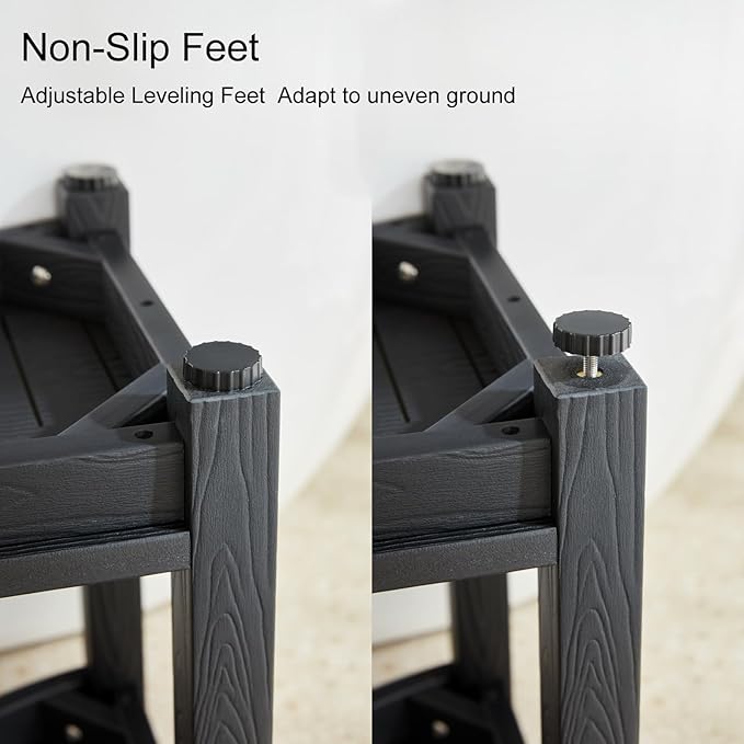 Shower Bench for Inside Shower, Poly Lumber Corner Shower Stool, Plastic Bathroom Bench Seat for Shaving Legs, Shower Chair Seat, Shower Foot Rest with Adjustable Feet, Non-Slip, Black