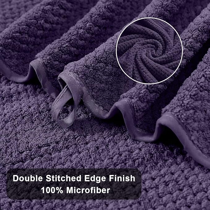 Extra Large Bath Towels Set 35x70 Inches - Purple Luxury 600 GSM Oversized Bath Sheet Towel,Ultra Soft Microfiber - Quick Dry,Highly Absorbent Shower Towels Spa Hotel Bathroom Towel Set (4-Pack)