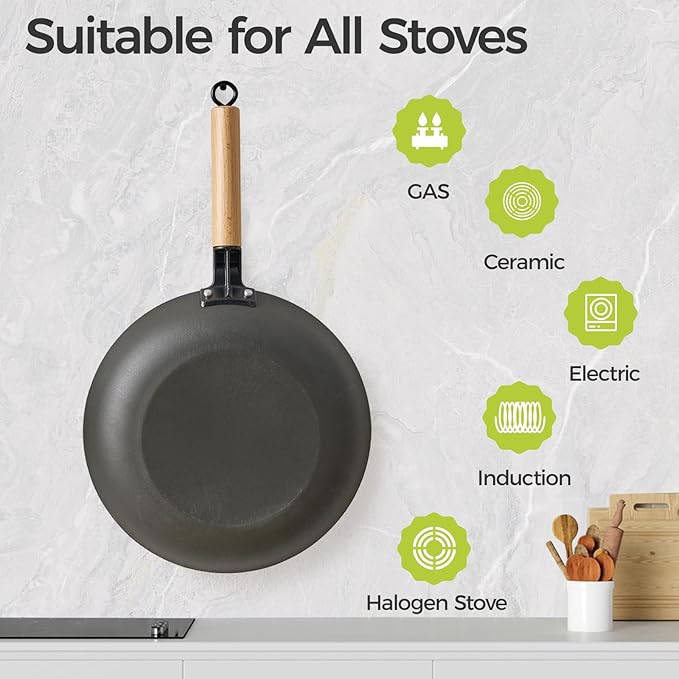 YUTANN Nonstick Frying Pan, 8 inch Enameled Cast Iron Pan Kitchen Healthy Egg Fry Pan Omelette with Detachable Handle, Lightweight Pre-seasoned Cast Iron Skillet, Dishwasher & Oven Safe