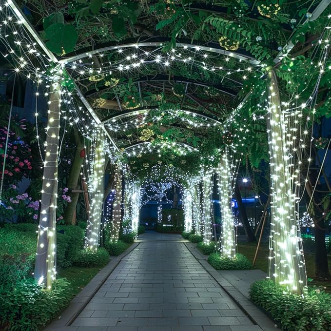 JMEXSUSS 150 LED White Christmas Lights Indoor Outdoor Waterproof, 59 Ft Connectable White String Lights Plug in, 8 Modes Twinkle Fairy Light for Bedroom Room Party Christmas Tree Decor