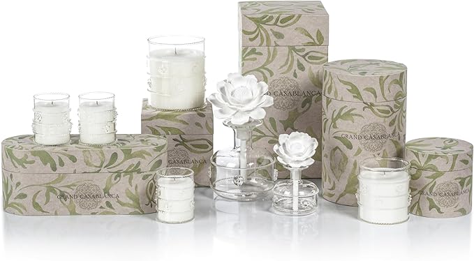 Zodax Grand Casablanca Glass Jar Scented Candle for Home Decor - Single-Wick Candle Ideal for Kitchen and Bathroom - Makes a Great Gift for Women and Men - Magnolia Petals - 12 Oz.