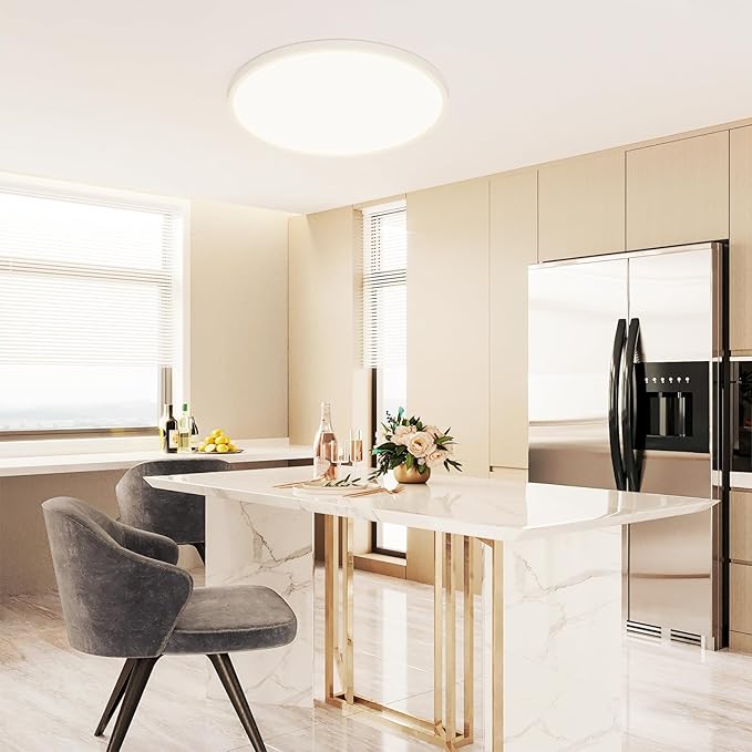 12Inch LED Ceiling Lights Flush Mount, Dimmable 3000K 4500K 6000K CCT, Low Profile Surface Mount Light Fixtures, 24W Thin Flat LED Panel Lights for Bedroom Bathroom Kitchen