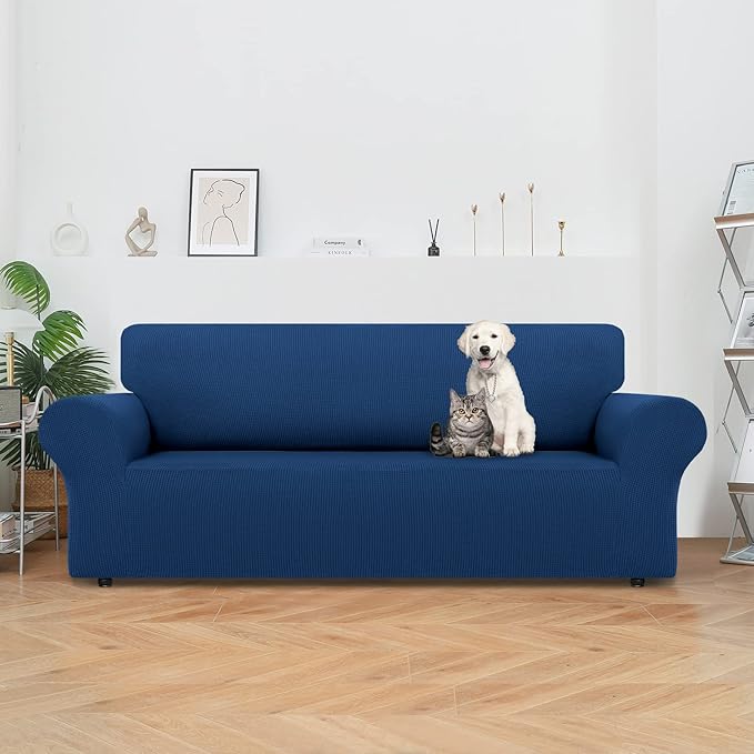 LURKA Stretch Oversized Sofa Slipcovers 1 Piece Couch Covers for 3 Cushion Couch Sofa Furniture Protector Full Sofa Covers with Elastic Bottom for Kids and Pet (X-Large,Royal Blue)