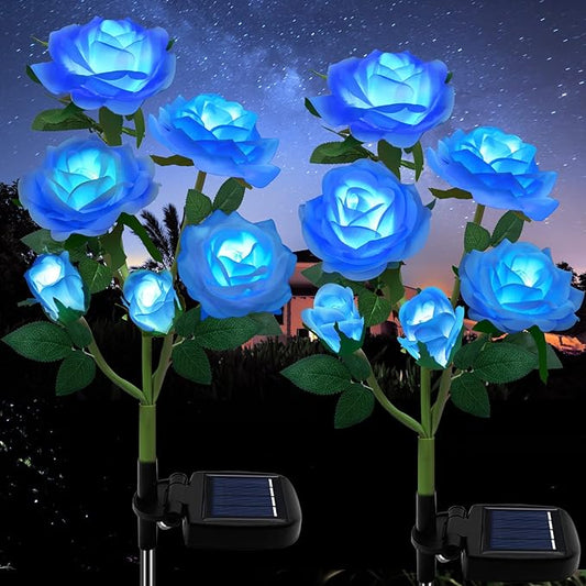 TYNLED Outdoor Solar Garden Stake Lights,Upgraded LED Solar Powered Light with 6 Rose Flowers, Waterproof Solar Decorative Lights for Patio Pathway Courtyard Garden Lawn