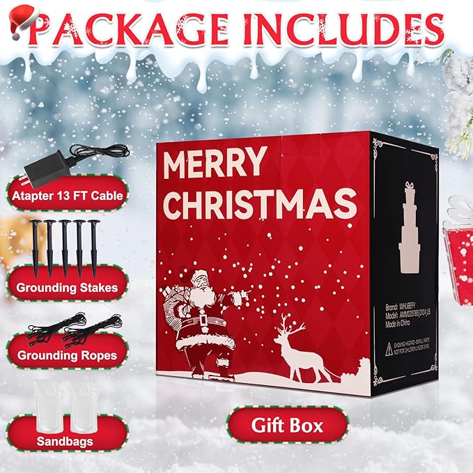 Christmas Inflatable Outdoor Decoration Santa Claus Inflatable with Colorful LED Lights, Blow up Santa Christmas Decorations for Holiday Xmas Yard Patio Lawn