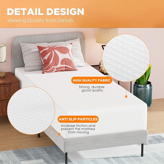 PayLessHere 12 Inch Gel Memory Foam Mattress Medium Firm Mattresses CertiPUR-US Certified Bed-in-a-Box Pressure Relieving Twin XL Size,Fiberglass Free,White