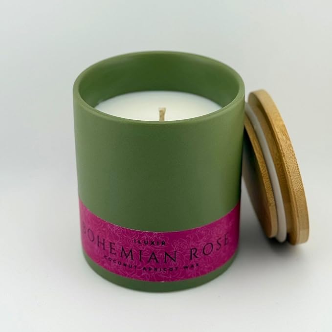Bohemian Rose Scented Candles – 13 oz Natural Coconut Wax Candle for Home, Office, Relaxation & Gifting – Eco-Friendly, Long Burning Decorative Candle with Luxury Gift Box