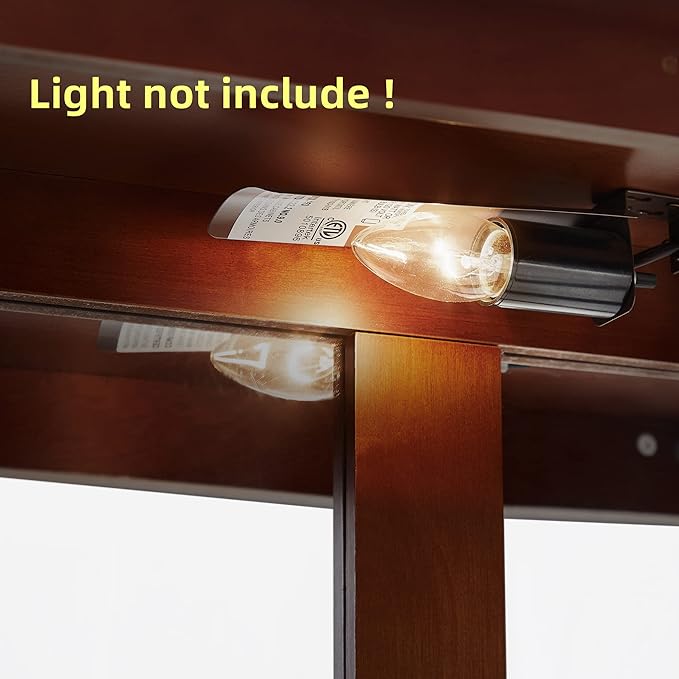 Goujxcy Lighted Curio Cabinet, Modern Floor Standing Glass Curio Cabinet Display Case Cabinet with Adjustable Shelves, Mirrored Back Panel and Tempered Glass Doors for Home/Office (Walnut)