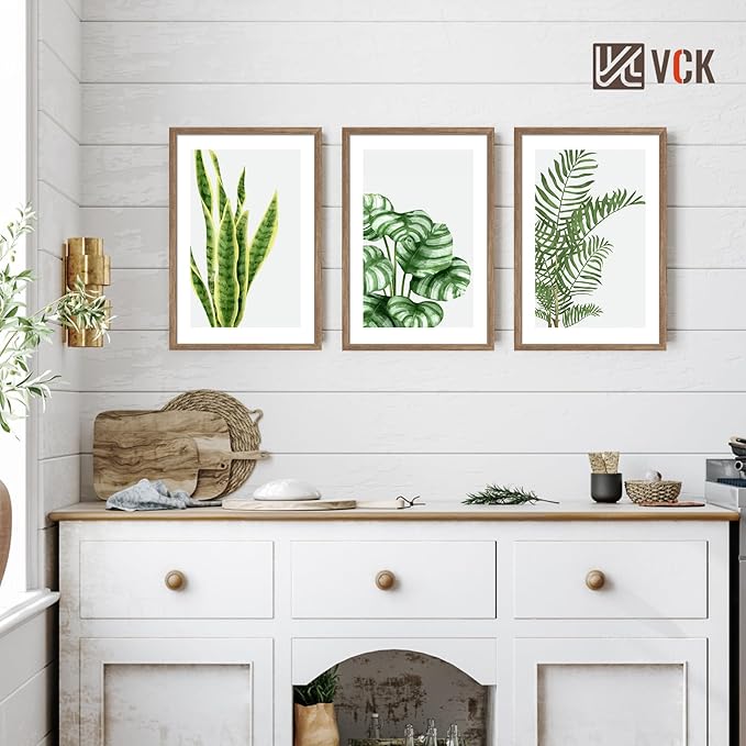 VCK 24x36 Poster Frame Set of 4 - Walnut, Gallery-Quality Wood Picture Frames, 1.1-Inch Wide Border, Polished Plexiglass, Vertical or Horizontal Wall Display for Photo/Art/Prints, Walnut