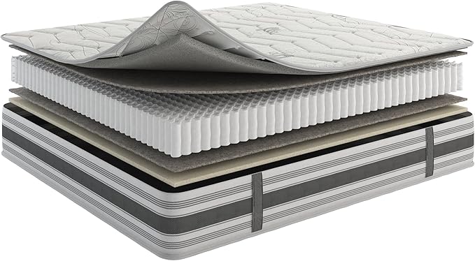 Sweet Home Stores Meditate 12" King Hybrid Mattress – Firm Support, Pocket Coils, Fiberglass-Free, CertiPUR-US® Certified, Reduced Heat Build Up, Antistatic Cover, Made in USA, Bed in a Box