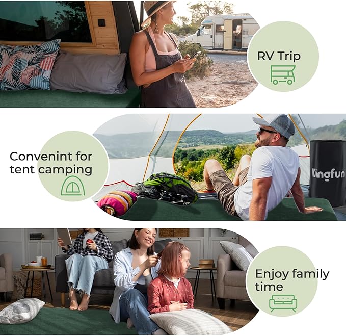 Sleeping Pad for Adults, Comfortable Thick Floor Sleeping Mats for Car Truck Tent with Removable Travel Bag