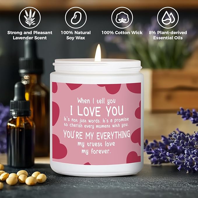 MOASITN I Love You Candle Candles for Her Him, Romantic Valentines Day, Anniversary, Birthday, Christmas for Wife, Girlfriend, Boyfriend, Husband, Natural Soy Wax Scented Candles