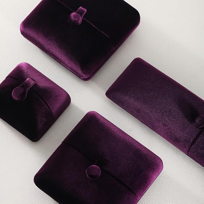 Bracelet Jewelry Box,Velvet Gift Boxes for Women,Men Valentine Necklace Long Display Cases (Purple)
