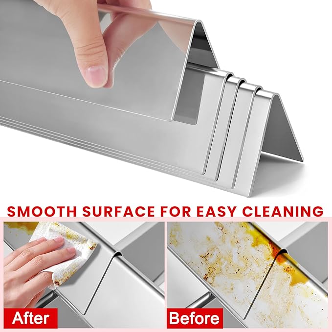 GGC 21" Flavorizer Bars Replacement for Weber 7534 Spirit 200 Series E200 E210 S210 S210 with Side-Controls, Fit for Weber Spirit 500, Genesis Silver A, 5 PCS Stainless Steel Flavor Bars