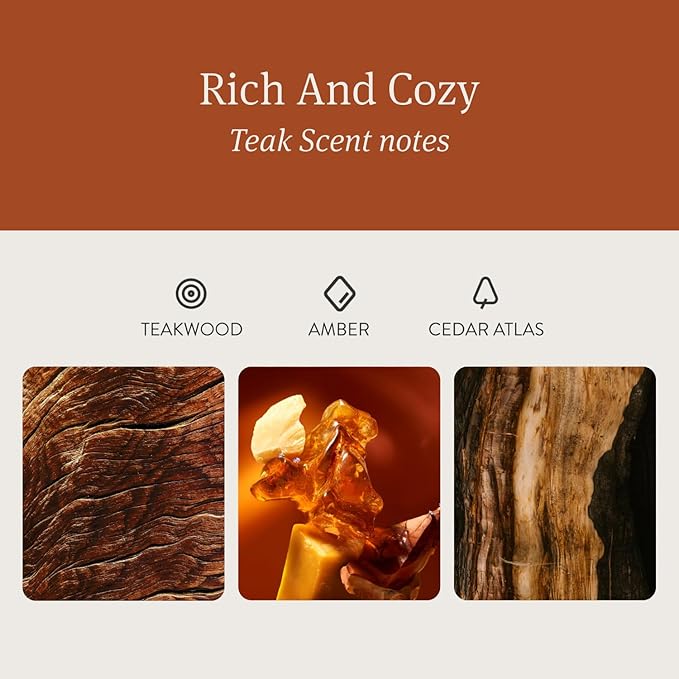 Drift Teak Scented Candle - Home Decor - Fragrance Oil Candle - 60 Day Burn Time - 10.5 oz
