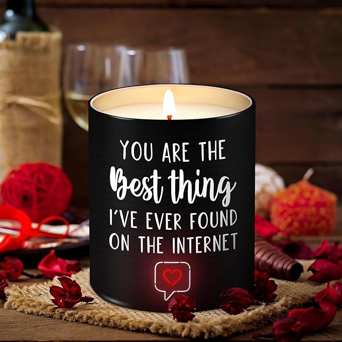 Romantic Candles Gifts for Her Him - Long Lasting Vanilla Lavender Scented Candle 10 Oz - Anniversay Wedding Gifts for Wife Husband Girlfriend Boyfriend, Birthday Presents for Women