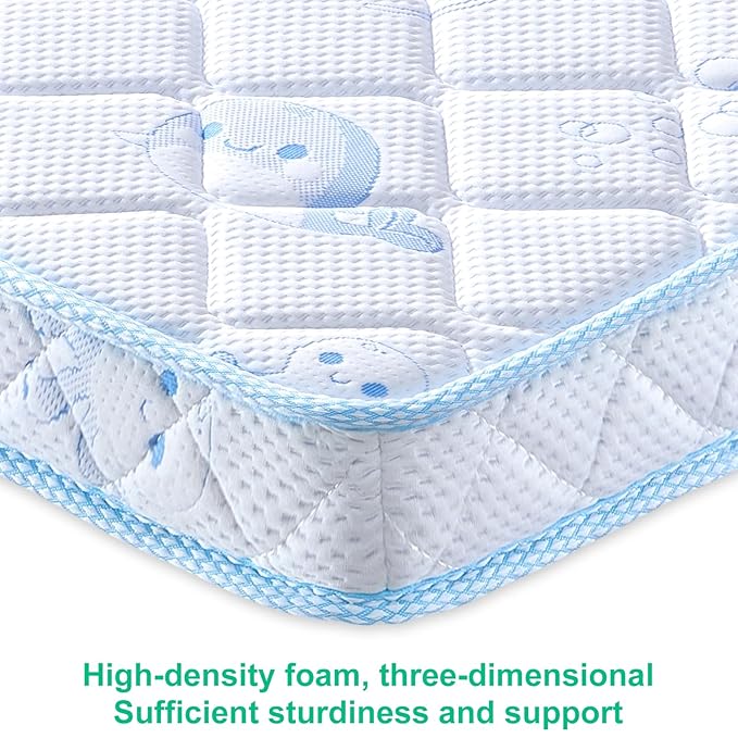 Premium Crib & Toddler Mattress, 100% Knitted Fabric, Premium Fleece Surface-Hypoallergenic, Soft Breathable, 5" Thick-Firm and Optimal Support, Non-Toxic Crib Mattress for Toddler Bed