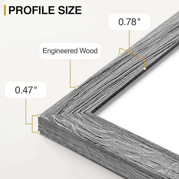 Vittanly 10 Pack Picture Frames Collage Wall Decor, Gallery Wall Frame Set for Wall or Tabletop Display, Engineered Wood and Shatter-resistant Plexiglass, Multi Sizes with 8x10, 5x7, 4x6 Frames, Grey