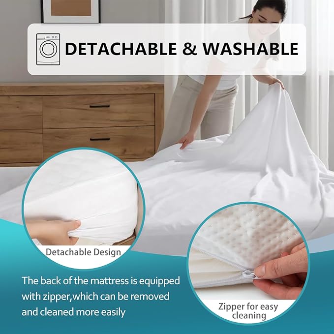 PayLessHere 6 Inch Gel Memory Foam Mattress Medium Firm Mattresses CertiPUR-US Certified Bed-in-a-Box Pressure Relieving California King Size,Fiberglass Free,White