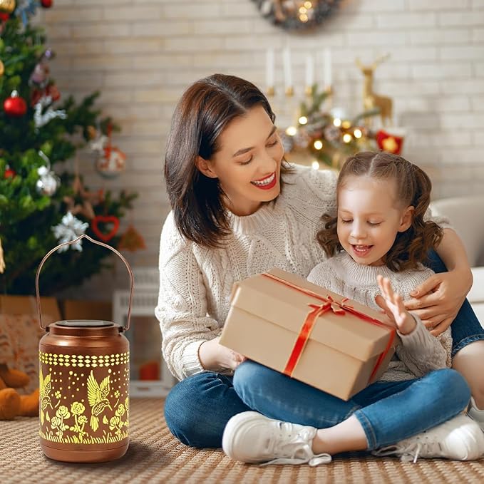 Solar Lanterns Outdoor Hummingbird Lantern Garden Decor Waterproof Decor Light Hanging Solar Lights Yard Decor,Gifts for Women Gifts for Mom Gifts for Grandma