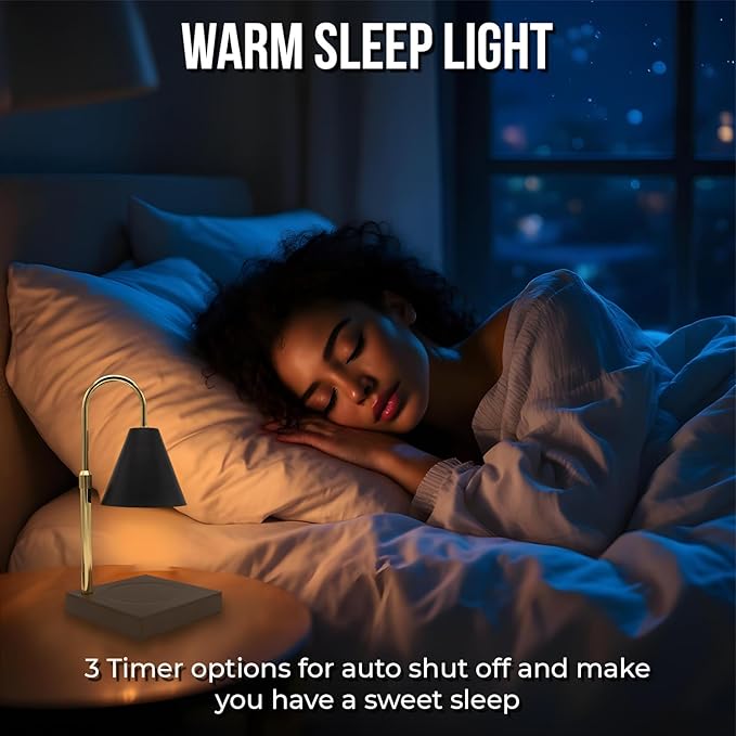 Adjustable Electric Candle Warmer Lamp with Timer - Safe & Dimmable Fragrance Diffuser for Wax Melting and Jar Candles - Modern Home Decor and Gift Ideas