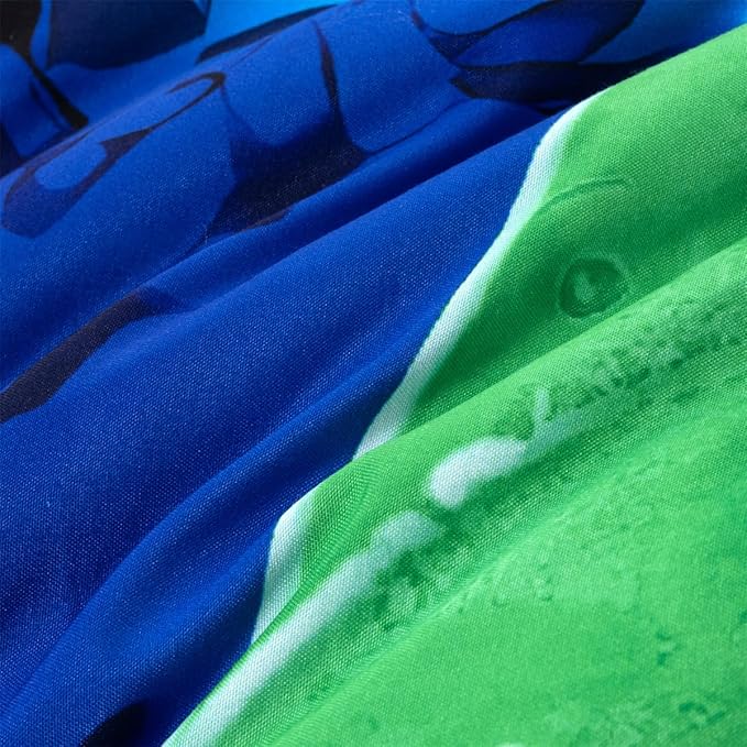 NTBED Game Console Comforter Set for Boys Girls Kids Tie Dye Gaming Lightweight Microfiber Gamer Bedding Sets (Blue Green, Twin 5Pcs)