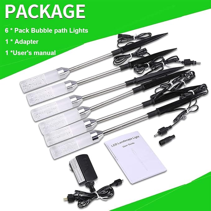 Pathway Lights Outdoor,12V Low Voltage Landscape Lighting, 6 Pack 570 Lumen Bright LED Path Lights, IP65 Waterproof Extendable Garden Lights for Yard Walkway Patio Lawn, 6000K