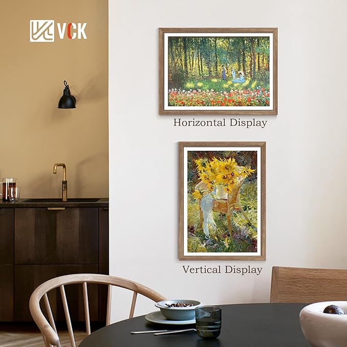 VCK 20x28 Picture Frame Set of 4 - Walnut, Gallery-Quality Wood Poster Frames, 1.1-Inch Wide Border, Polished Plexiglass, Vertical or Horizontal Wall Display for Photo/Art/Prints, Walnut